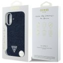 Etui Guess Denim Triangle Logo MagSafe do iPhone 16 niebieski