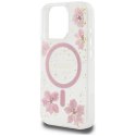 Etui Guess Resin Flowers MagSafe do iPhone 16 Pro Max różowy
