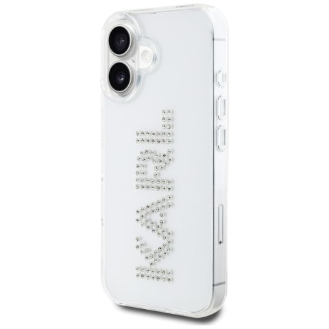 Etui Karl Lagerfeld IML Rhinestones Logo do iPhone 16 przezroczysty