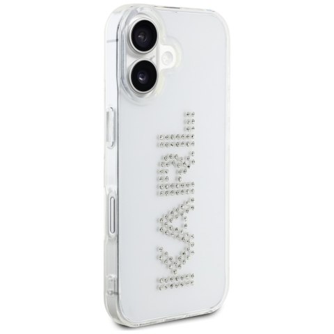Etui Karl Lagerfeld IML Rhinestones Logo do iPhone 16 przezroczysty