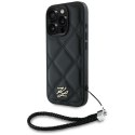 Etui Karl Lagerfeld Quilted Initial Logo & Chain Strap do iPhone 16 Pro Max czarny