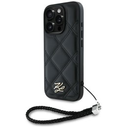 Etui Karl Lagerfeld Quilted Initial Logo & Chain Strap do iPhone 16 Pro Max czarny