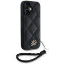 Etui Karl Lagerfeld Quilted Initial Logo & Chain Strap do iPhone 16 czarny