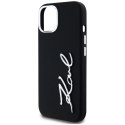 Etui Karl Lagerfeld Silicone Metal Script Logo do iPhone 15 czarny