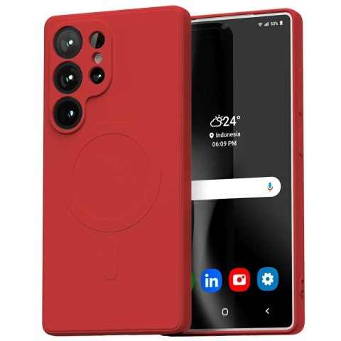 Mercury MagSafe Semi-Silicone Samsung S25 Ultra S938 czerwony /red