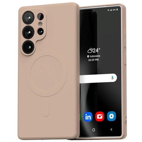 Mercury MagSafe Semi-Silicone Samsung S25 Ultra S938 różowo-piaskowy /pink sand