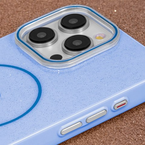 Nakładka Glitter Thin Mag do iPhone 16 6,1" niebieska