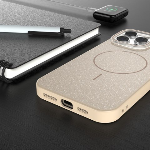 Nakładka Glitter Thin Mag do iPhone 16 Pro 6,3" brązowa
