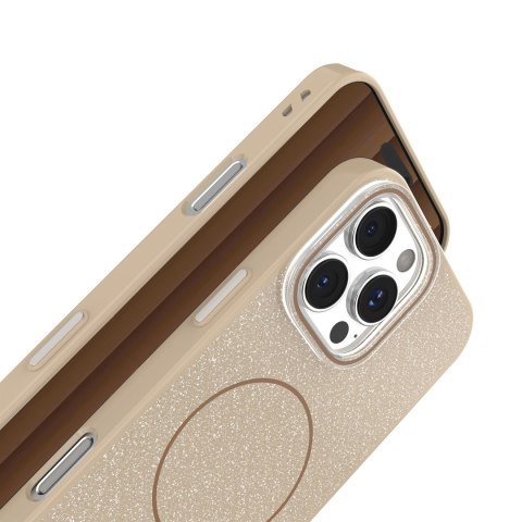 Nakładka Glitter Thin Mag do iPhone 16 Pro Max 6,9" brązowa
