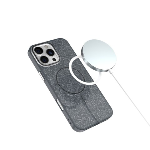 Nakładka Glitter Thin Mag do iPhone 16 Pro Max 6,9" czarna
