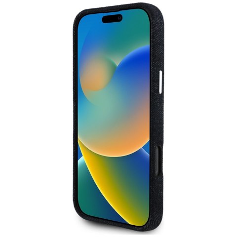 Guess Nakładka HC MagSafe FW Denim Triangle Logo do iPhone 16 Pro Max Czarna