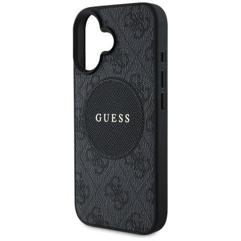 Guess Nakładka HC MagSafe PU 4G Circle with Classic Logo do iPhone 16 Czarna