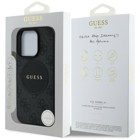 Guess Nakładka HC MagSafe PU 4G Circle with Classic Logo do iPhone 16 Pro Czarna