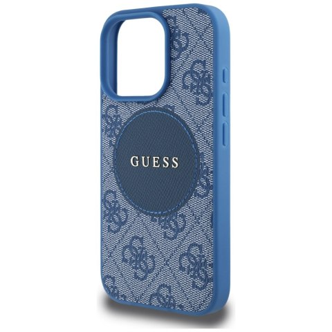 Guess Nakładka HC MagSafe PU 4G Circle with Classic Logo do iPhone 16 Pro Max Niebieska
