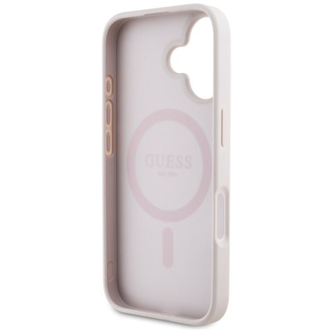 Guess Nakładka HC MagSafe PU 4G Circle with Classic Logo do iPhone 16 Różowa