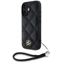 Karl Lagerfeld Nakładka HC Quilted PU Initial Logo & Chain Strap do iPhone 16 Czarna