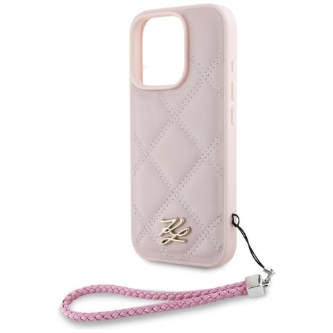 Karl Lagerfeld Nakładka HC Quilted PU Initial Logo & Chain Strap do iPhone 16 Pro Różowa