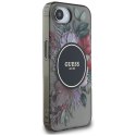 Etui Guess IML Flowers MagSafe do iPhone 16e czarny