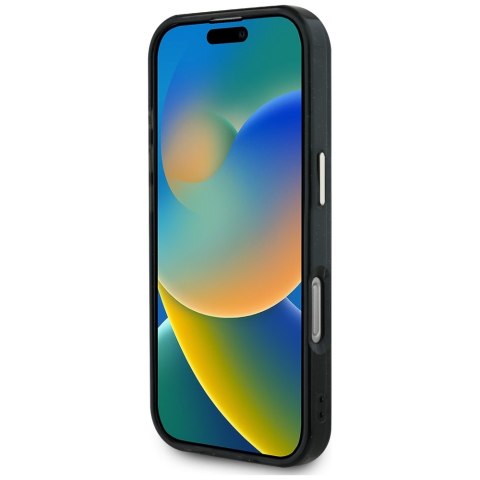 Etui Guess IML Metal Glitter 4G Circle Triangle MagSafe do iPhone 16 Pro czarny