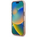 Etui Guess IML Metal Glitter 4G Circle Triangle MagSafe do iPhone 16 Pro różowy