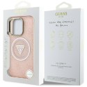 Etui Guess IML Metal Glitter 4G Circle Triangle MagSafe do iPhone 16 Pro różowy