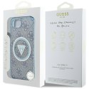 Etui Guess IML Metal Glitter 4G Circle Triangle MagSafe do iPhone 16e niebieski