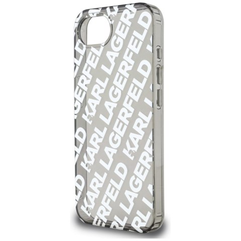 Etui Karl Lagerfeld IML Repeat Logo do iPhone 16e srebrny
