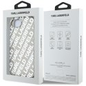 Etui Karl Lagerfeld IML Repeat Logo do iPhone 16e srebrny