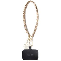 Guess GUOUCHSAMC4P Universal Hand Strap różowy/pink Saffiano Chain 4G Charm