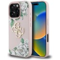 Etui Guess Grained Roses Big 4G logo do iPhone 16 Pro Max różowy