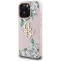 Etui Guess Grained Roses Big 4G logo do iPhone 16 Pro Max różowy