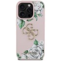 Etui Guess Grained Roses Big 4G logo do iPhone 16 Pro Max różowy