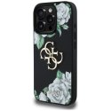 Etui Guess Grained Roses Big 4G logo do iPhone 16 Pro czarny