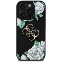 Etui Guess Grained Roses Big 4G logo do iPhone 16 Pro czarny