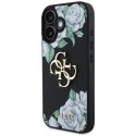 Etui Guess Grained Roses Big 4G logo do iPhone 16 czarny
