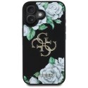 Etui Guess Grained Roses Big 4G logo do iPhone 16 czarny