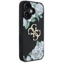 Etui Guess Grained Roses Big 4G logo do iPhone 16 czarny
