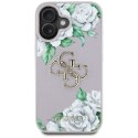 Etui Guess Grained Roses Big 4G logo do iPhone 16 fioletowy