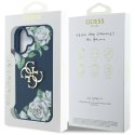 Etui Guess Grained Roses Big 4G logo do iPhone 16 niebieski