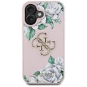 Etui Guess Grained Roses Big 4G logo do iPhone 16 różowy