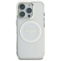 Etui Guess IML Metal Colored Circle Classic Logo MagSafe do iPhone 16 Pro Max biały