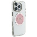 Etui Guess IML Metal Colored Circle Classic Logo MagSafe do iPhone 16 Pro Max różowy