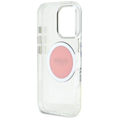 Etui Guess IML Metal Colored Circle Classic Logo MagSafe do iPhone 16 Pro Max różowy