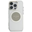 Etui Guess IML Metal Colored Circle Classic Logo MagSafe do iPhone 16 Pro Max szary