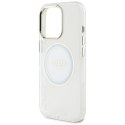 Etui Guess IML Metal Colored Circle Classic Logo MagSafe do iPhone 16 Pro biały