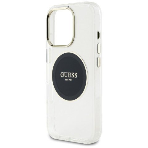 Etui Guess IML Metal Colored Circle Classic Logo MagSafe do iPhone 16 Pro czarny