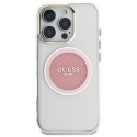 Etui Guess IML Metal Colored Circle Classic Logo MagSafe do iPhone 16 Pro różowy