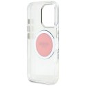 Etui Guess IML Metal Colored Circle Classic Logo MagSafe do iPhone 16 Pro różowy