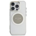 Etui Guess IML Metal Colored Circle Classic Logo MagSafe do iPhone 16 Pro szary