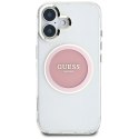 Etui Guess IML Metal Colored Circle Classic Logo MagSafe do iPhone 16 różowy